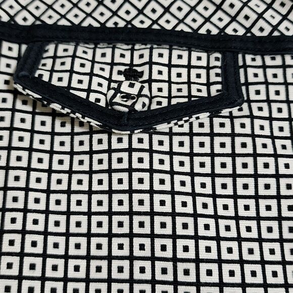 Talbots Womens Cotton-Blend Cropped Pants Black White Geometric Stretch Sz 16/18 - Picture 2 of 8